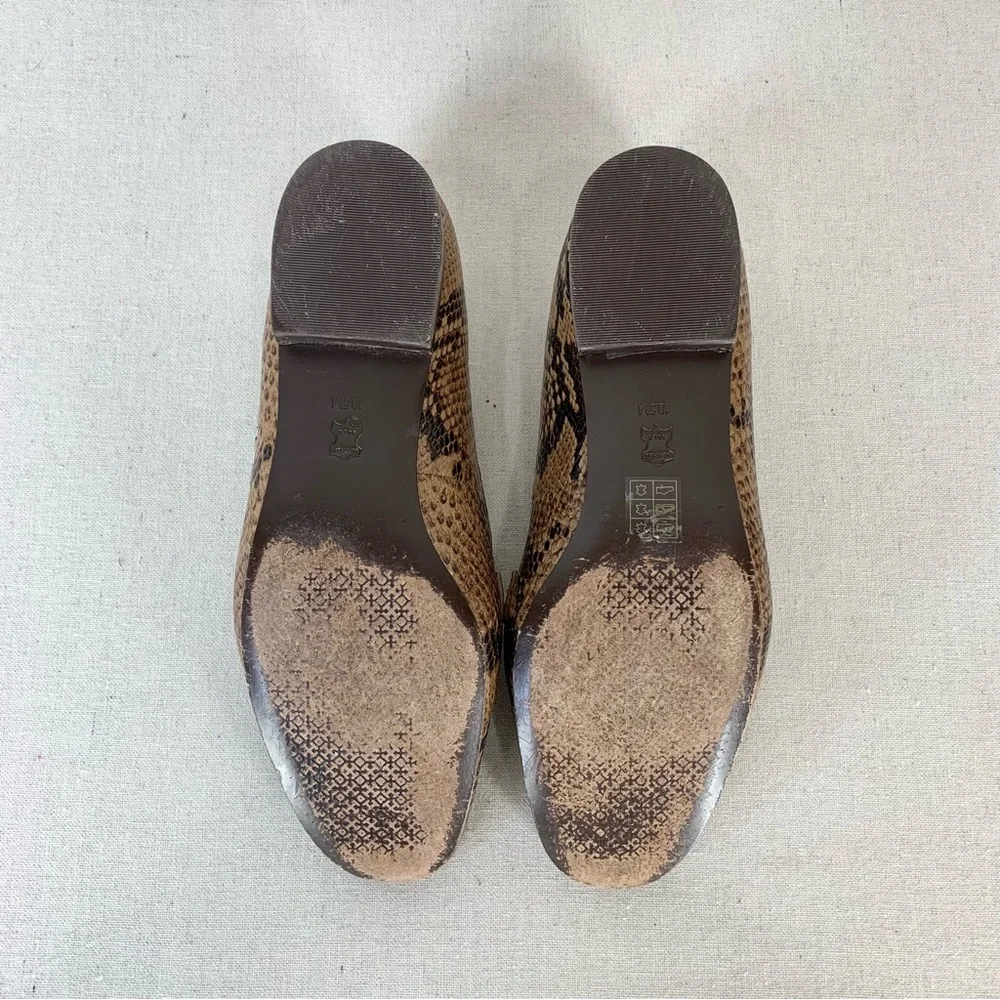 Tory Burch~Women’s “Roccia” Python Gemini‎ Link Leather Loafers/Flats~Sz 10.5 - Picture 9 of 13
